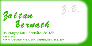 zoltan bernath business card
