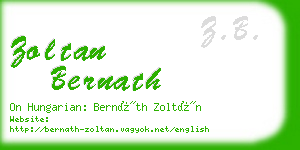 zoltan bernath business card